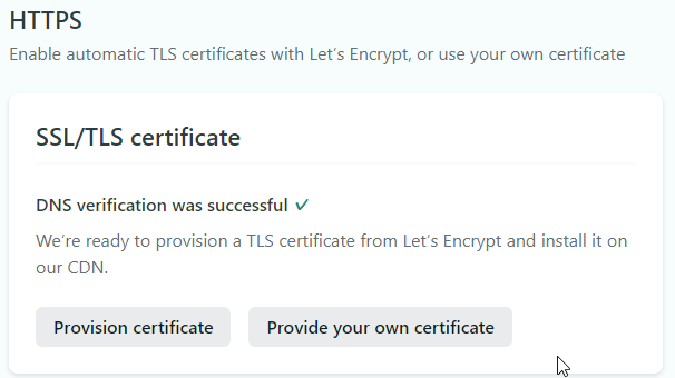 SSL/TSL certificate成功